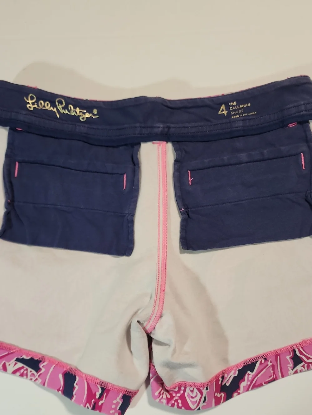 Lilly Pulitzer Pink & Navy Tropical Print Callahan Shorts